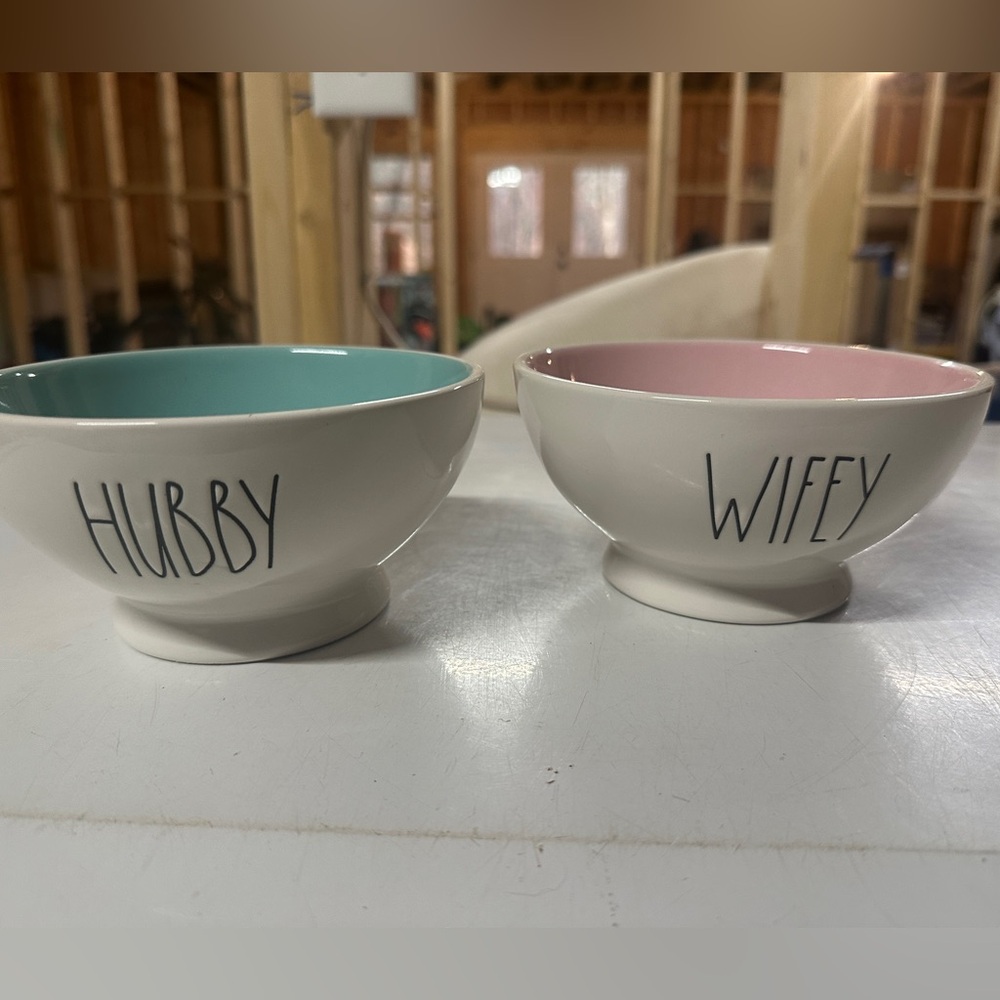 Rae Dunn Hubby Wifey Bowls